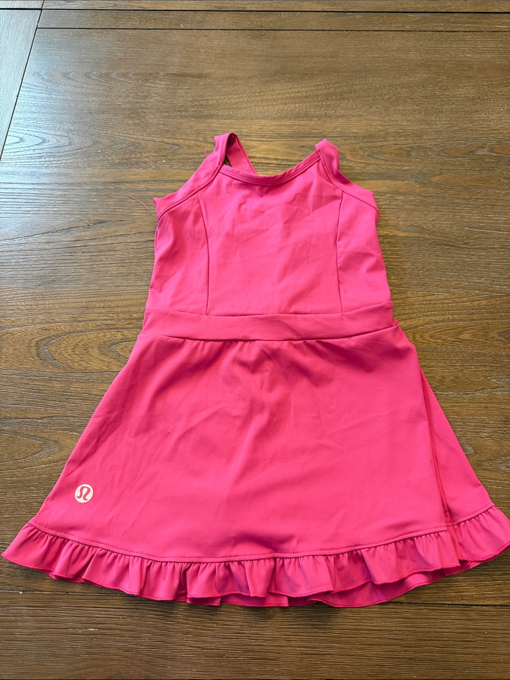 lululemon athletica look alike Girls' 10/12 Hot Pink Ruffle-Hem Athletic Dress